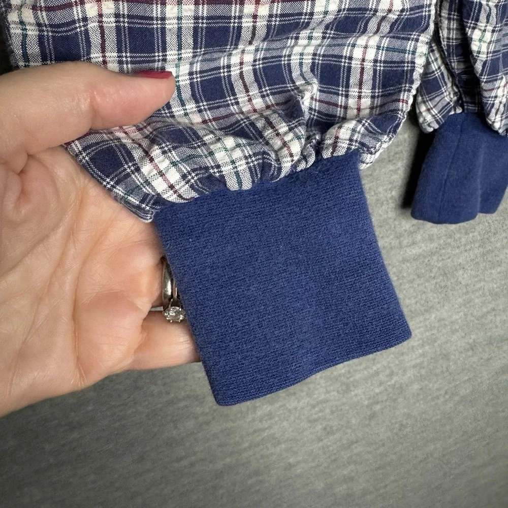Gymboree Vintage Rainbow Tag 90s Blue‎ Plaid Seersucker Romper Boys Infant 3-6 M